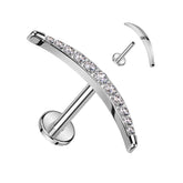 16g Internally Threaded Titanium 6mm 8mm Flat Back Curved Cartilage Earrings Studs for Cartilage